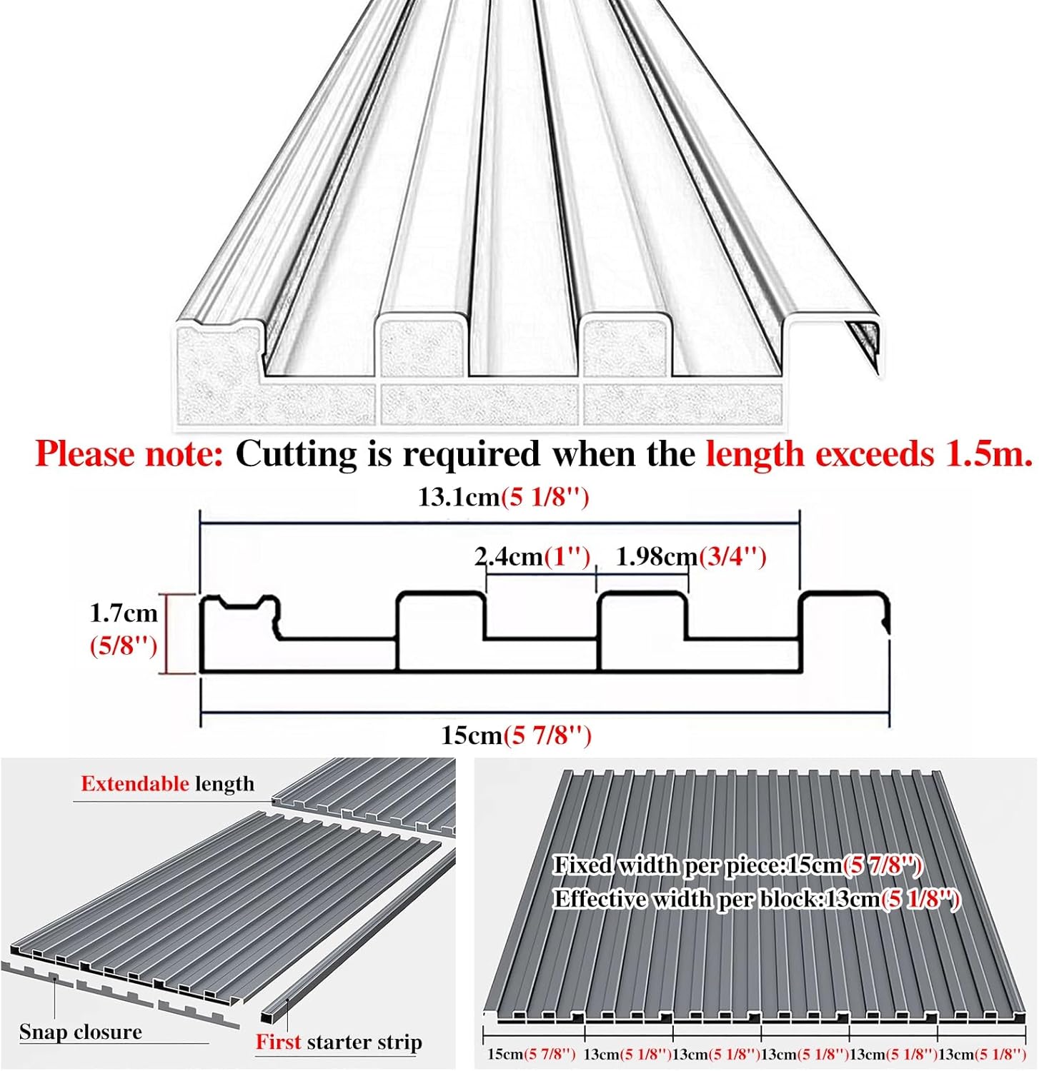 Heavy Duty Ceiling Insulated Panels, Metal Roofing Panels for Chicken Coop Gazebo and Mobile Homes, Corrugated Awning Covers with Polycarbonate Fill(Brown,L 2m(6.5ft))