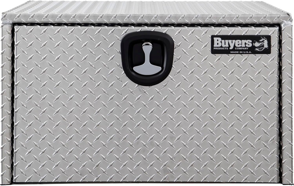 Buyers Products 1705103 Diamond Tread Aluminum Underbody Truck Tool Box, 18 x 18 x 30, Made in USA, .100 in. Thick, Corrosion-Resistant, Locking Compression Latch – Secure Storage for Work Trucks