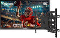 SYLVOX 55' Outdoor TV + Wall Mount Bundle, 4K HDR Waterproof Smart TV (Deck Pro 3.0) with Weatherproof Full-Motion Wall Mount, 1000 Nits, Voice Remote, for Partial Sun Patio