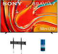 Sony K65XR70 65 Inch 4K Bravia LCD Mini LED Full Array HDR Google TV with a Walts TV FIXED-MOUNT-43-90 TV Mount for 43'-90' Compatible TVs and Walts HDTV Screen Cleaner Kit (2024)