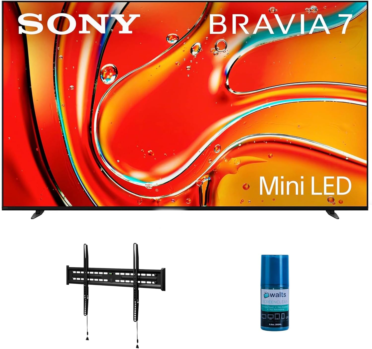 Sony K85XR70 85 Inch 4K Bravia LCD Mini LED Full Array HDR Google TV with a Walts TV FIXED-MOUNT-43-90 TV Mount for 43'-90' Compatible TVs and Walts HDTV Screen Cleaner Kit (2024)