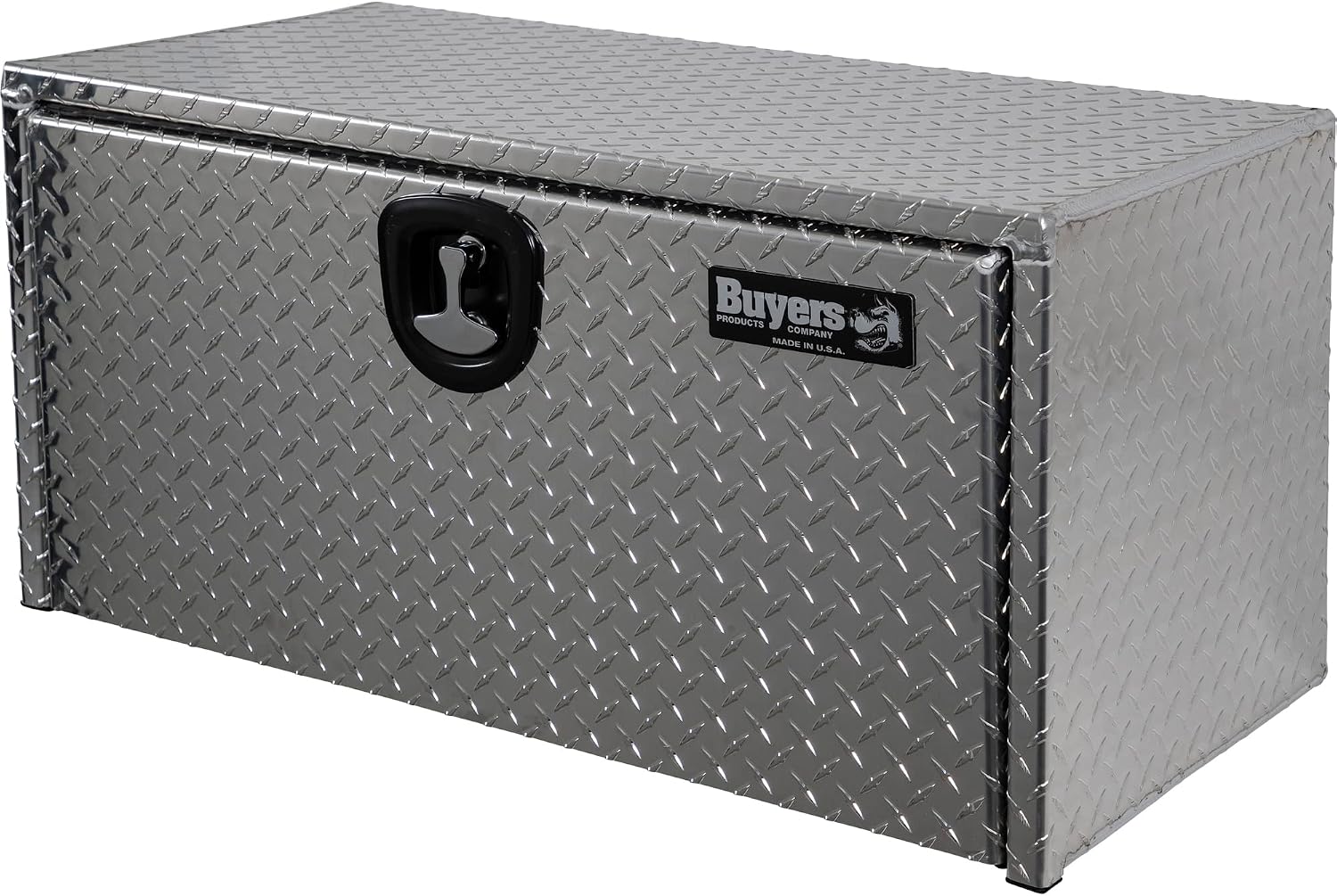 Buyers Products 1705105 Silver Diamond Tread Aluminum Underbody Truck Box with T-Handle Latch, 18 x 18 x 36 Inch, Durable Contractor Toolbox For Organization And Storage, Job Tool Chest