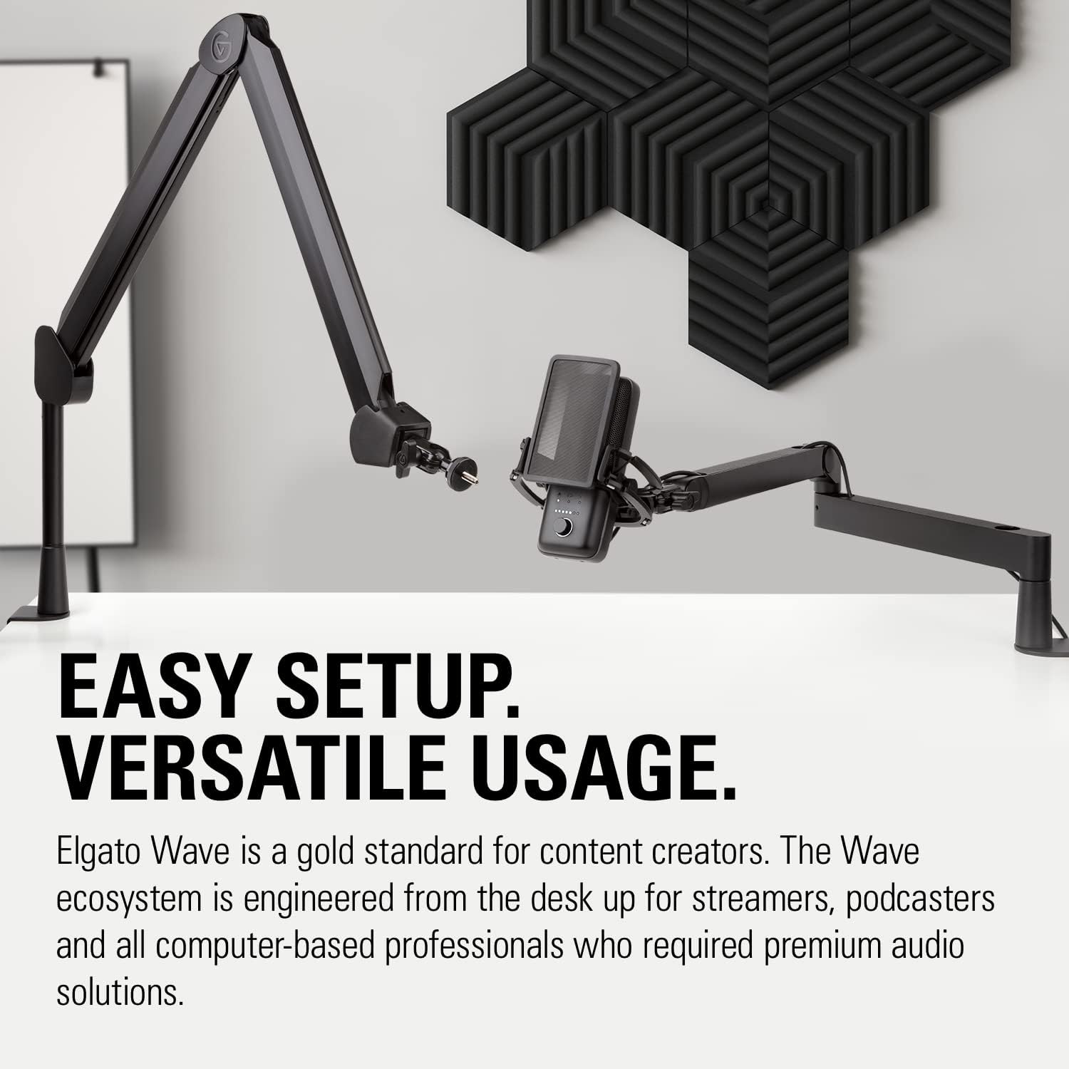 Elgato Wave:3 - Premium Studio Quality USB Condenser Microphone for Streaming, Podcast, Gaming and Home Office, Free Mixer Software, Sound Effect Plugins, Anti-Distortion, Plug 'n Play, for Mac, PC