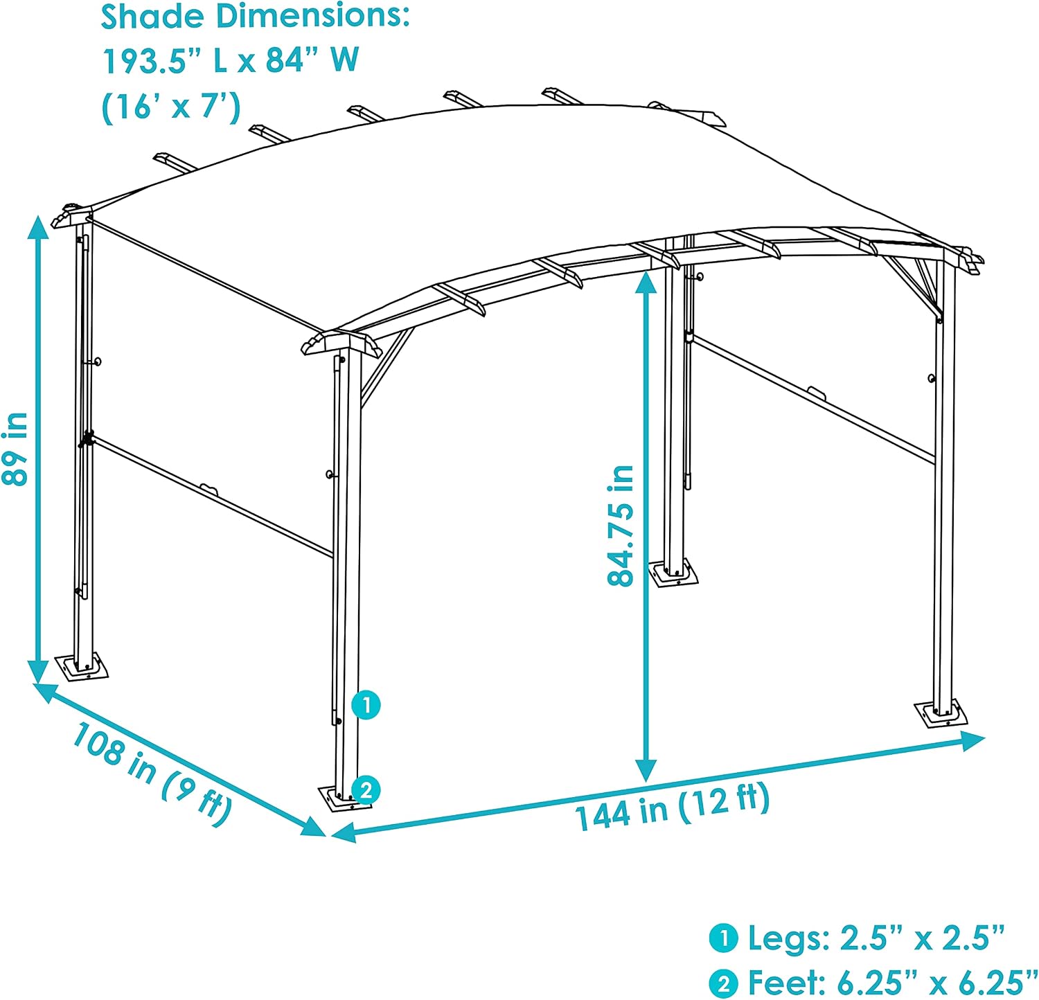 Sunnydaze 9' x 12' Outdoor Pergola with Retractable Canopy - Outdoor Patio Pergola with Retractable Sun Shade Cover for Deck - Gray