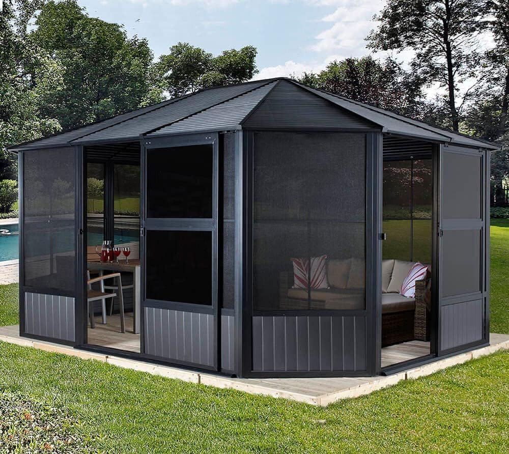 Sojag Outdoor 12' x 15' Charleston Solarium Outdoor Sunroom with Mosquito Nets