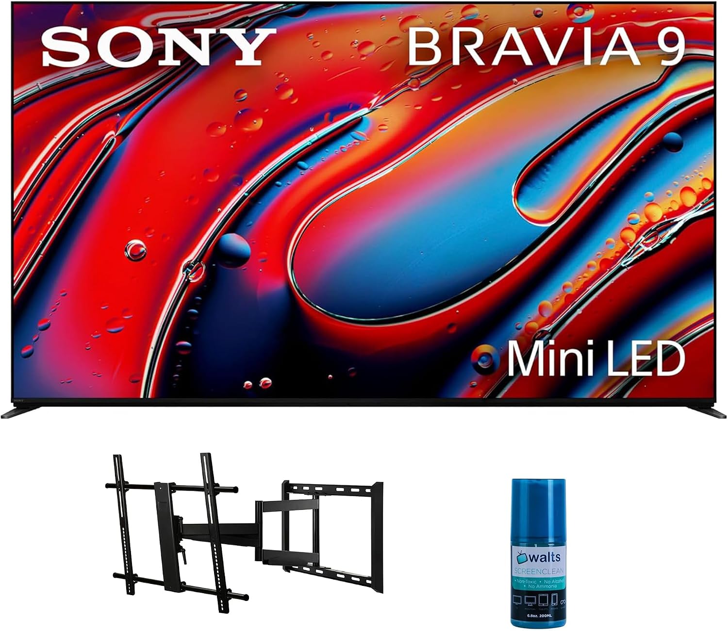Sony K65XR90 65 Inch XR90 Series Bravia Mini LED HDR QLED 4K Google TV with a Walts TV Large/Extra Large Full Motion Mount for 43'-90' Compatible TV's and Walts HDTV Screen Cleaner Kit (2024)