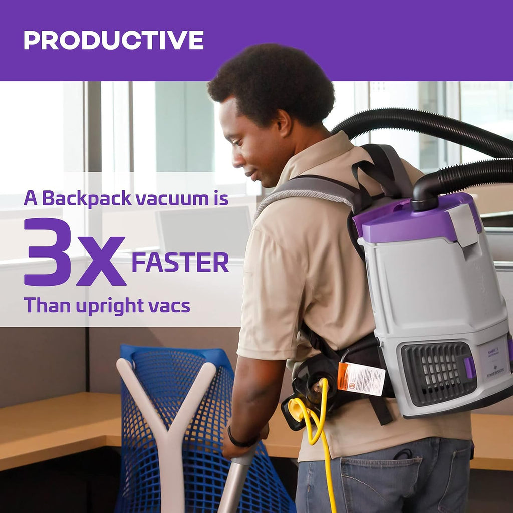 ProTeam GoFit 3 Commercial Backpack Vacuum with Xover Multi-Surface Telescoping Wand Tool Kit, 3 qt, Corded