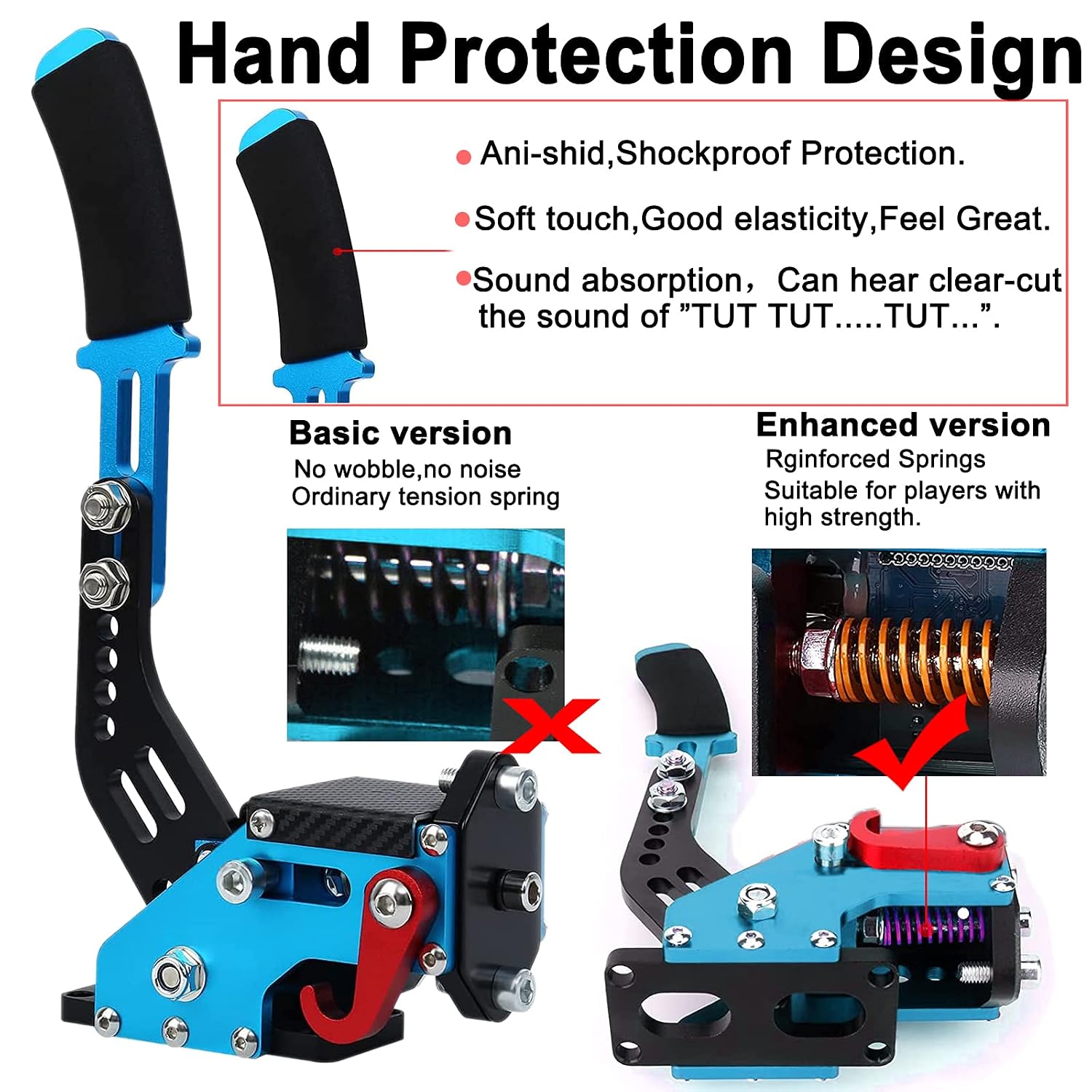 Obokidly Upgrade USB Handbrake Support G920 Compatible With XBOX ONE/XBOX ONE S For Simracing Game Sim Rig With Clamp,And Suitable For PC (Blue)