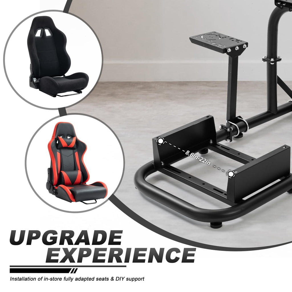 Hottoby Racing Simulator Cockpit 50mm Round Tube Driving Gaming Cockpit Fit for Logitech, Thrustmaster, Fanatec, PC, PS4, Xbox, Seat Pedal Wheel Not Included