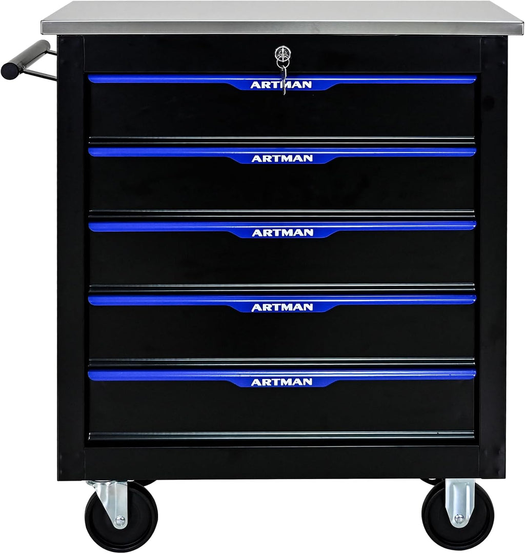 5-Drawer Tool Chest with Wheels, Combinable Rolling Tool Cart, Rolling Tool Box，Storage Organizer Cabinet for Garage,Warehouse, Repair Shop, Workshop