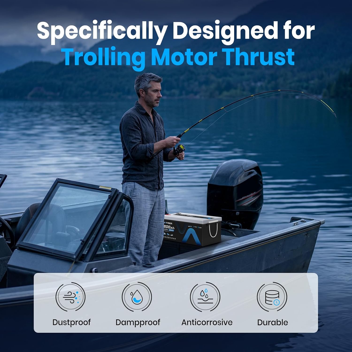 24V 200AH Low/High Temp Cutoff LiFePO4 Lithium Battery with Self-Heating & APP Monitoring, Built-in 200A BMS, Rechargeable Battery with 5.12kW for Trolling Motor, RV/Camper, Solar,Home,Off-Grid,Backup