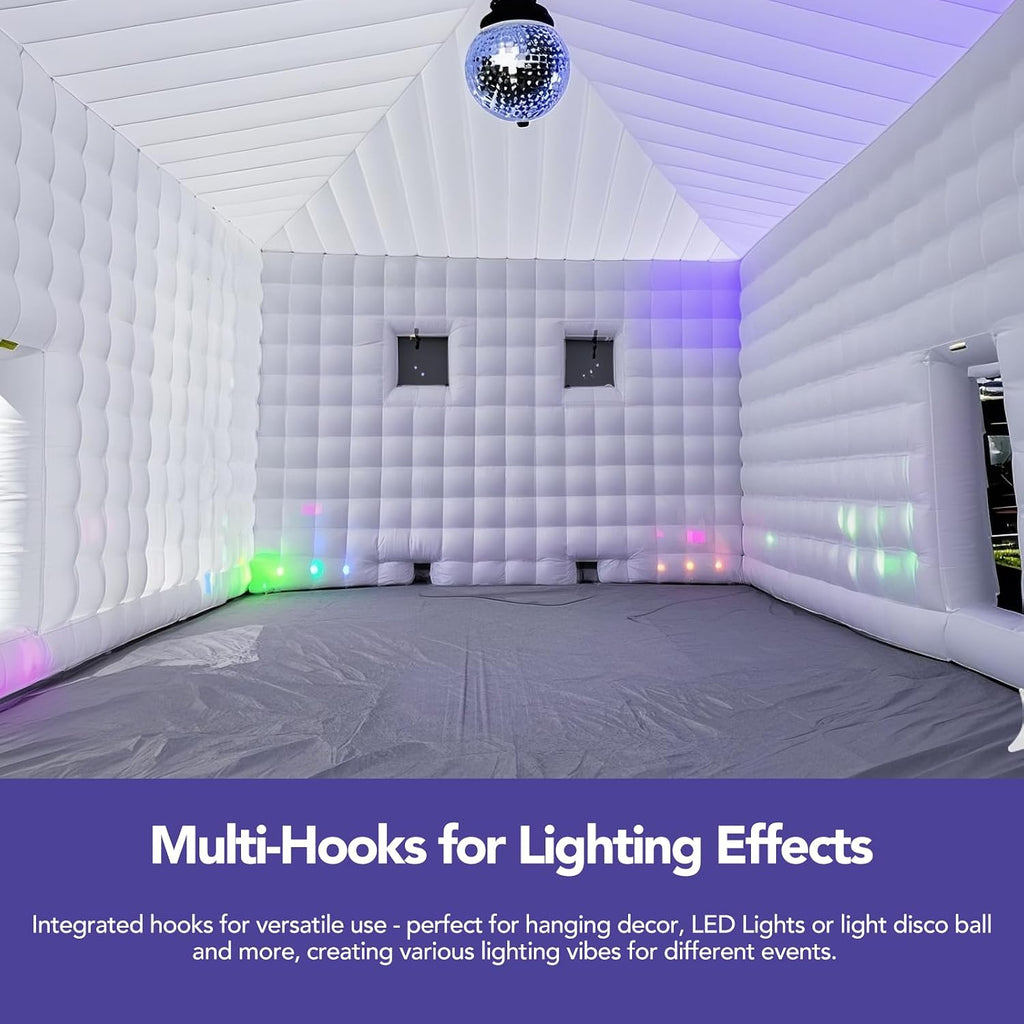 Giant 30x20x13' Inflatable Nightclub with Blower, Inflatable Outdoor Party Tent for Parties, Corporate Events, Festivals, and Special Gatherings - White