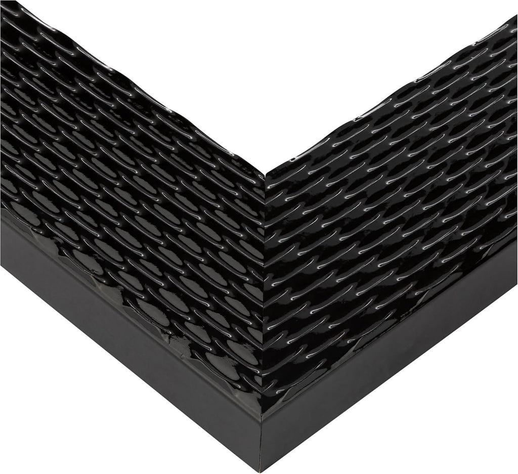 ArtToFrames Framed TV for Samsung Frame TV 43 inch. This 3.25 inch Wide Frame is Obsidian Echo Glossy Black Scallop Carved and is Compatible with the the FrameTV and Pro (Fits 2021-2025 FrameTV, 43 inch) WOMTV-8133496-25.4375x44.3125_ST