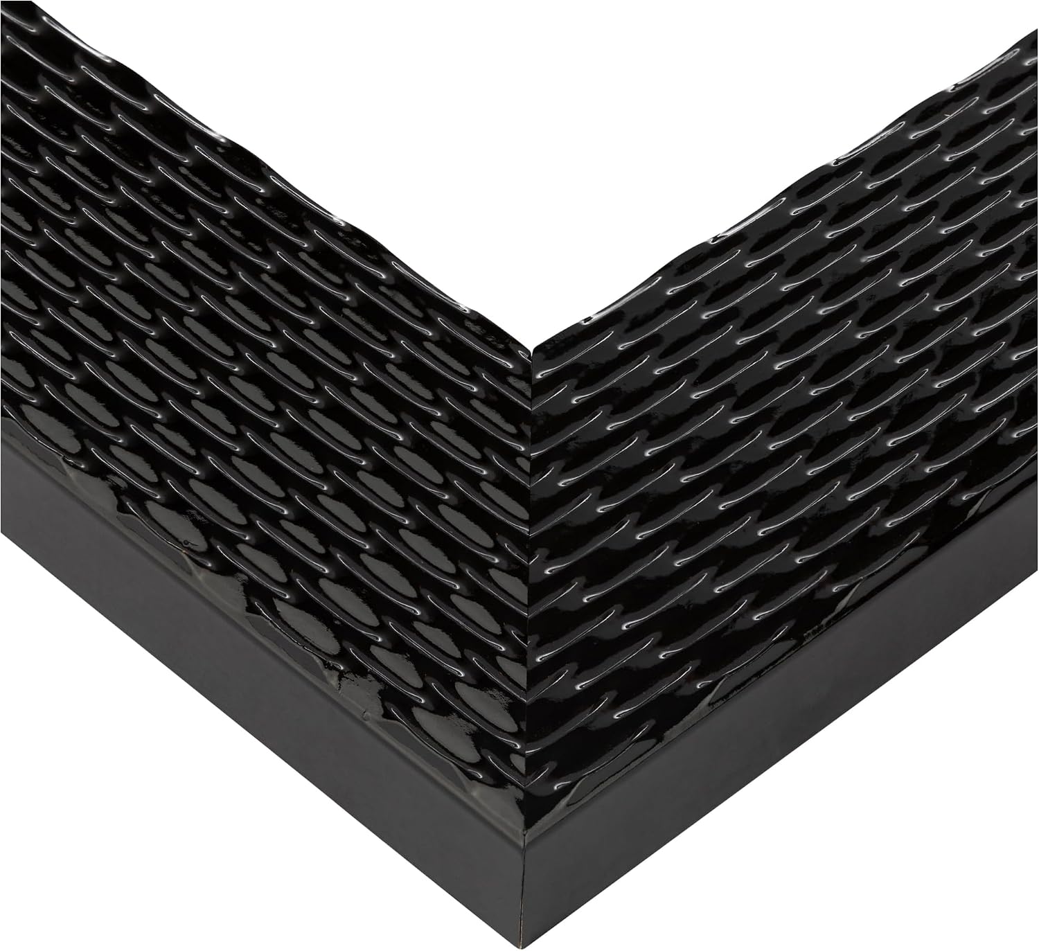 ArtToFrames Framed TV for Samsung Frame TV 55 inch. This 3.25 inch Wide Frame is Obsidian Echo Glossy Black Scallop Carved and is Compatible with the the FrameTV and Pro (Fits 2021-2025 FrameTV, 55 inch) WOMTV-8133496-25.4375x44.3125_ST