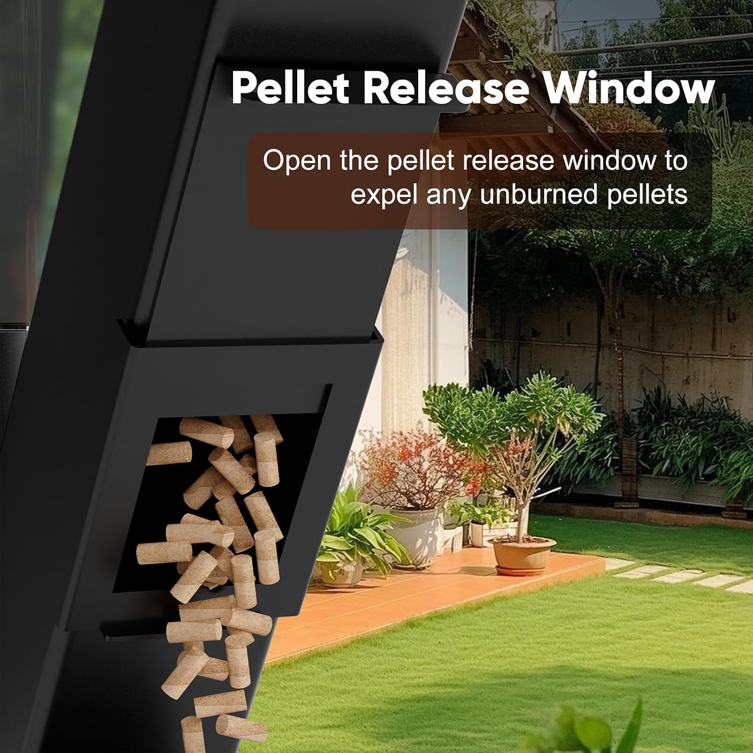 Rayzi 58-Inch Pellet Stove, Outdoor Decorative Pellet Heater