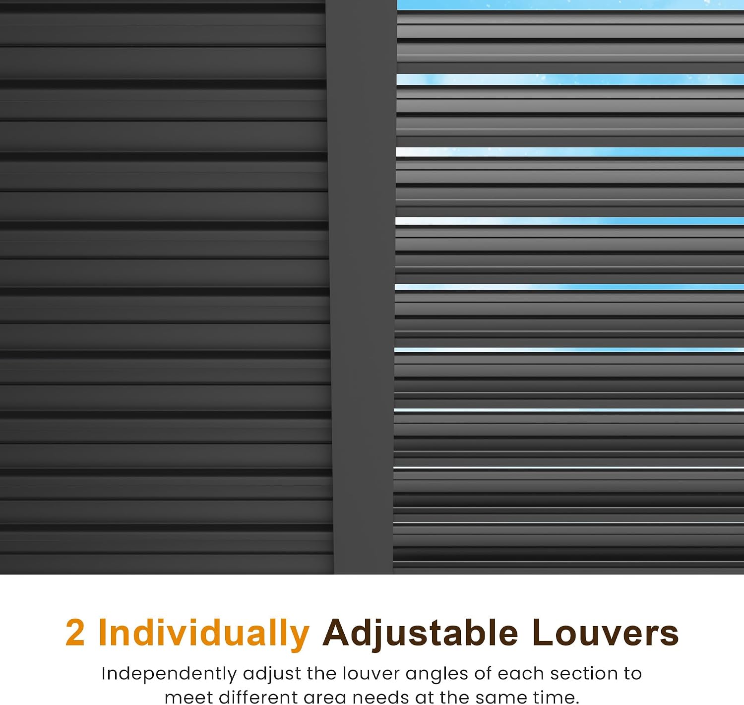Kiss the Water 10'x12' Louvered Pergola with Privacy Curtains & Netting, Heavy-Duty Metal Hardtop Gazebo with Adjustable Roof and Gutter System, Metal Outdoor Pergola for Deck, Garden, Dark Gray