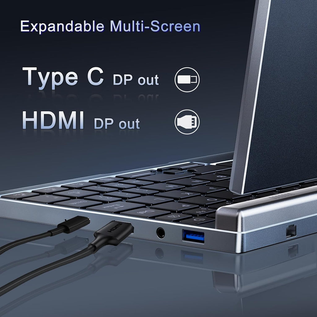 Mini Laptop 8' 2-in-1, Laptop Computer Win 11, Intel N150(up to 3.6GHz), 12GB RAM 1TB SSD, Touchscreen HD, Backlit Keyboard, Wi-Fi 6, USB-C, Lightweight Portable PC for Work/Kids/School