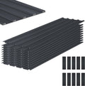 Metal Roof Panels 10Pcs Roofing Panels Galvanized Steel with Screw Resistant,Versatile and Durable Suitable for Garages,Sheds, Stables and Mobile Homes Black 70 sq.ft