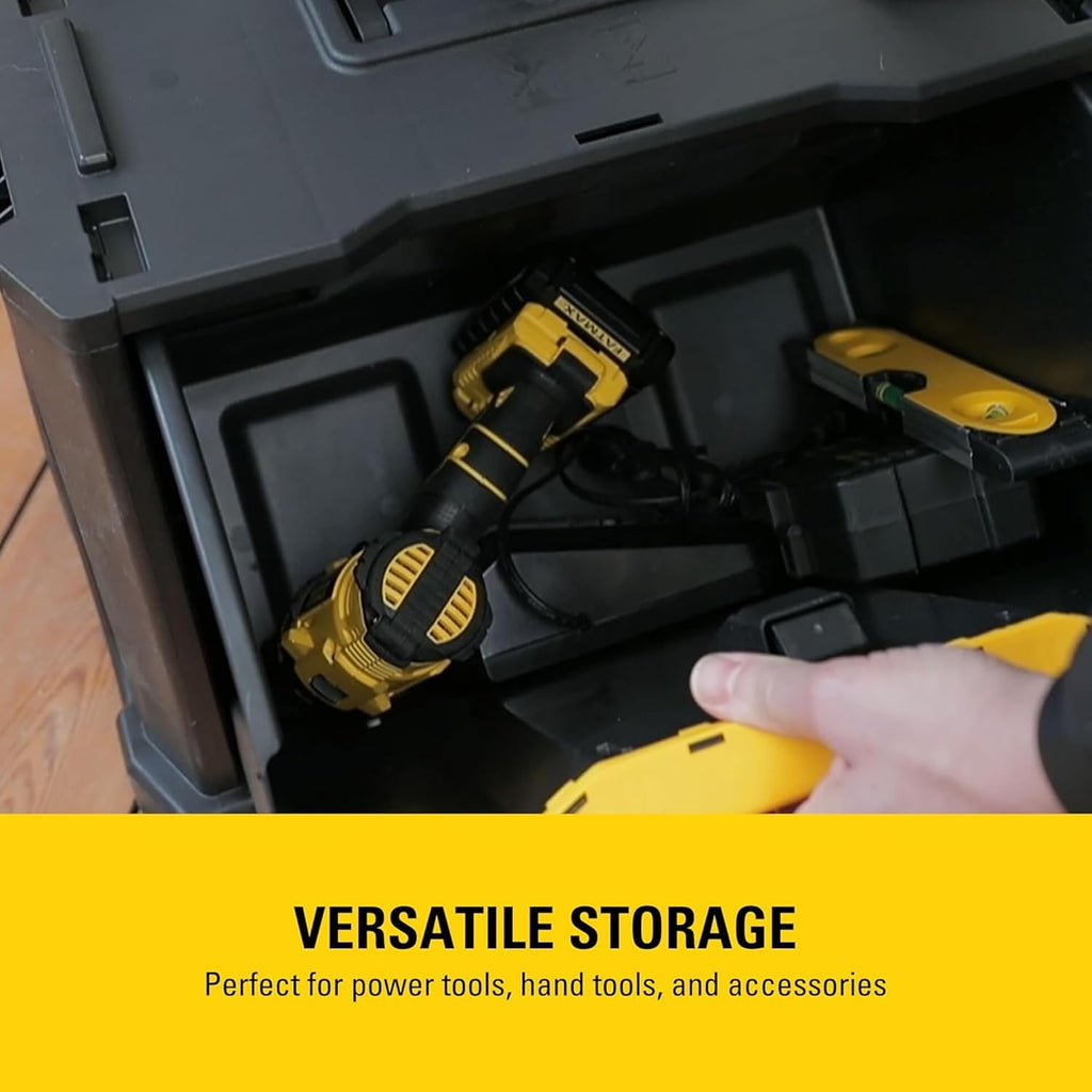 STANLEY Rolling Workshop Toolbox, Detachable Toolbox with Drawers, Flip Bin, Back Pocket, 7 Heavy Duty Wheels, 1-79-206