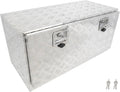 SCITOO 36 Inch Heavy Duty Truck Bed Tool Box,Aluminum Crossover Storage for Most Full Size Pickups,Lockable Weatherproof Diamond Plate Chest,Fits 36' Truck Beds,Easy Access to Load and Unload
