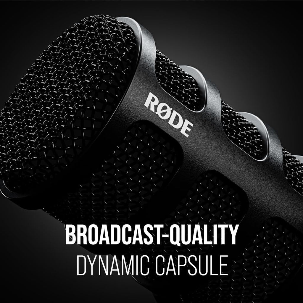 RØDE PodMic USB Versatile Dynamic Broadcast Microphone With XLR and USB Connectivity for Podcasting, Streaming, Gaming, Music-Making and Content Creation (Black)