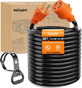 Nilight 30 Amp 50FT Generator Extension Cord 125/250V 7500 Watt Heavy Duty 10 Gauge Pure Copper STW Wire ETL Listed 4 Prong L14-30P L14-30R Cable for RV Camper Outdoor Use