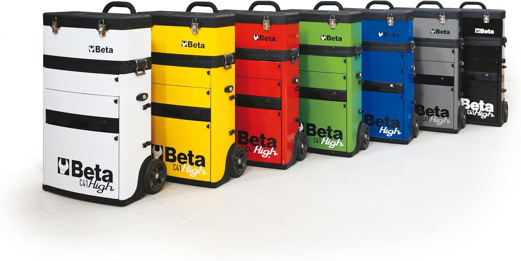 Beta C41H Two-Module Rolling Tool Chest, Detachable Tool Box, Telescopic Handles, Green