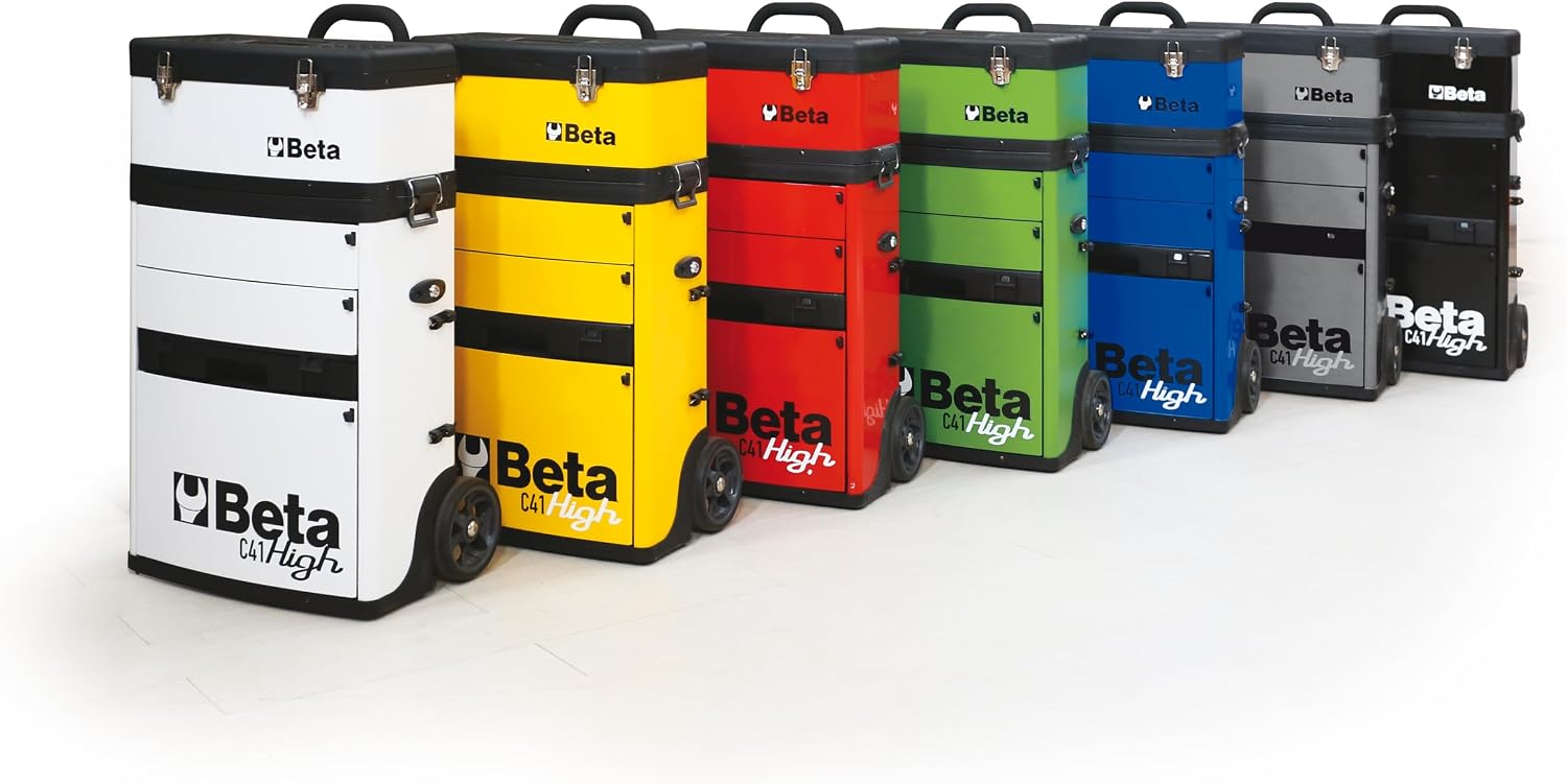 Beta C41H Two-Module Rolling Tool Chest, Detachable Tool Box, Telescopic Handles, Green