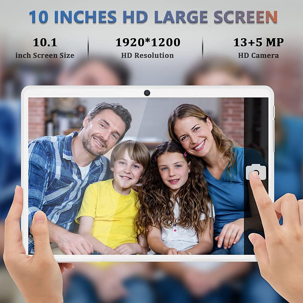 FEONAL Tablet 10.1 inch Android 12 Tablet 2024 Latest Update Octa-Core Processor with 64GB Storage, Dual 13MP+5MP Camera, WiFi, Bluetooth, GPS, 512GB Expand Support, IPS Full HD Display (Silver)