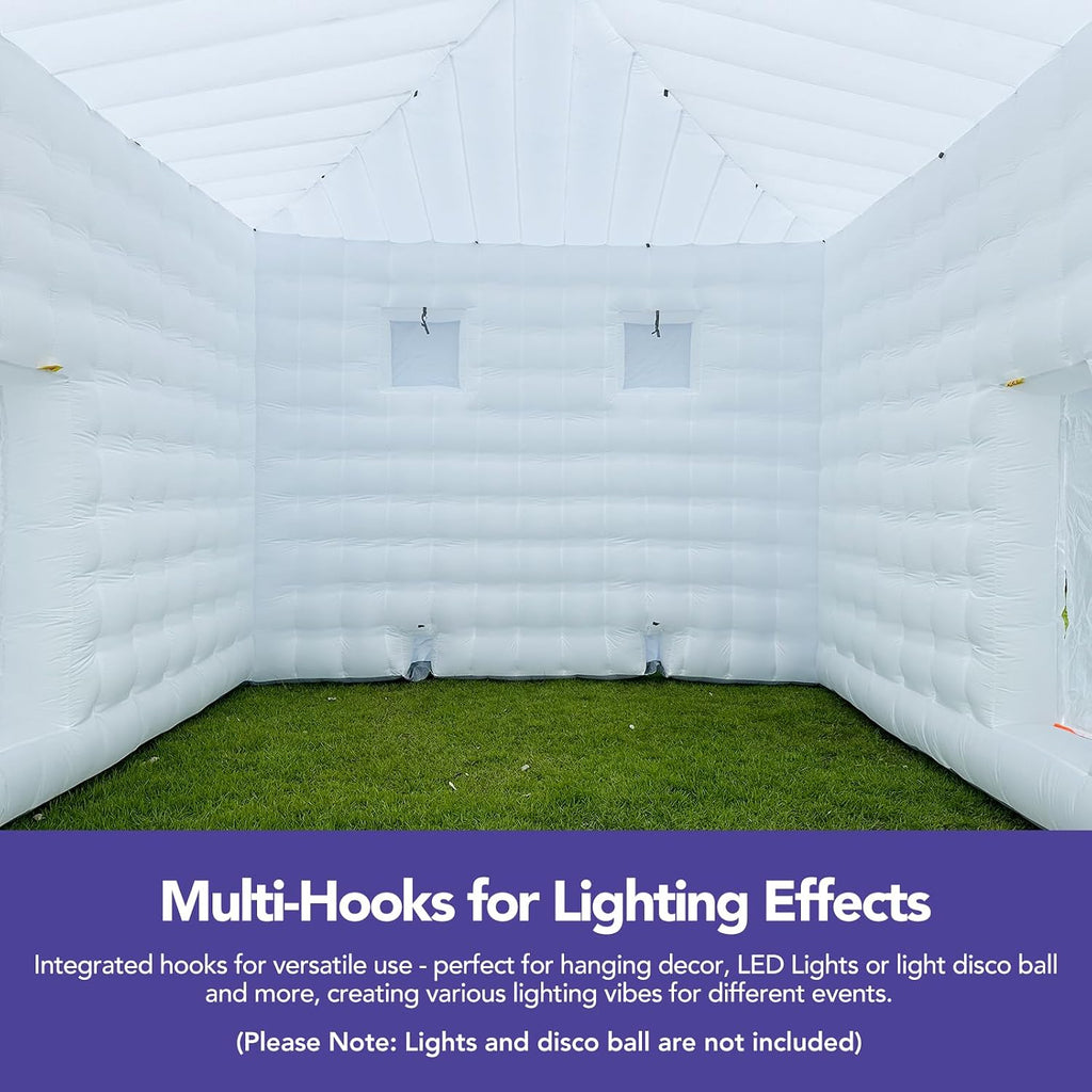 Giant 20x17x12' Inflatable Nightclub with Blower, Inflatable Outdoor Party Tent for Parties, Corporate Events, Festivals, and Special Gatherings - White