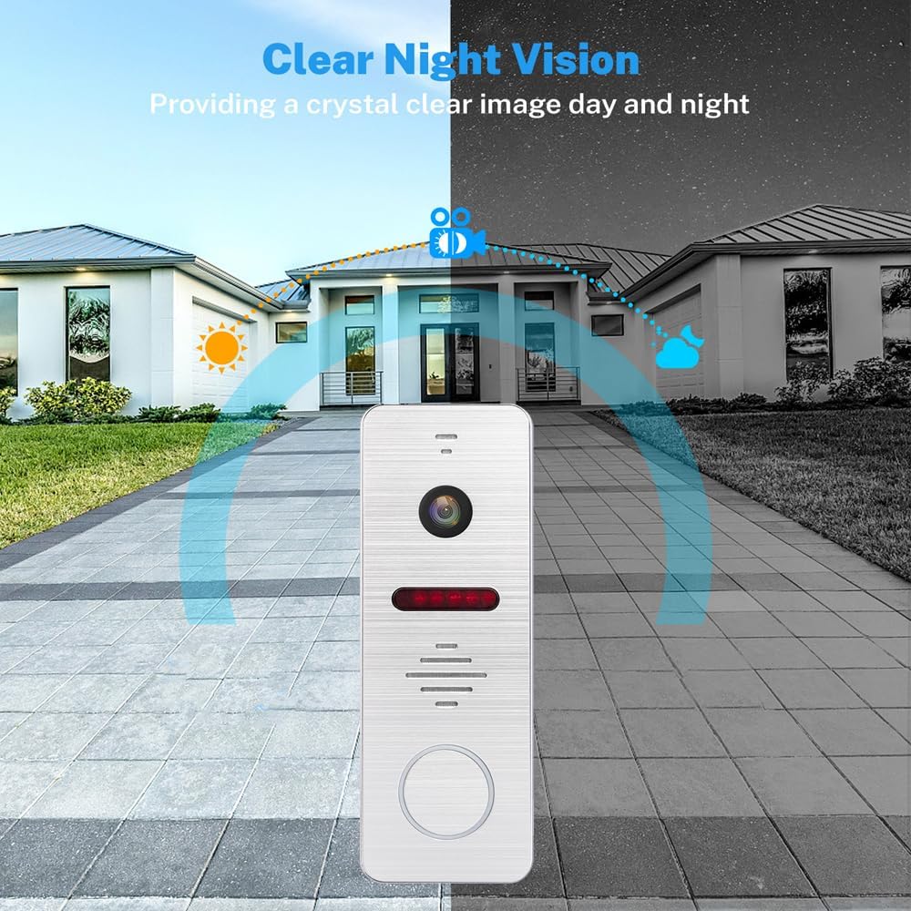 Video Doorbell Home Intercom with 1080P Video Entry Doorphone Door Camera,10 Inch Touch WiFi Monitor System(Wired),TUYA WiFi Smart Home Video Intercom Door Phone Kits for Villa Apartment
