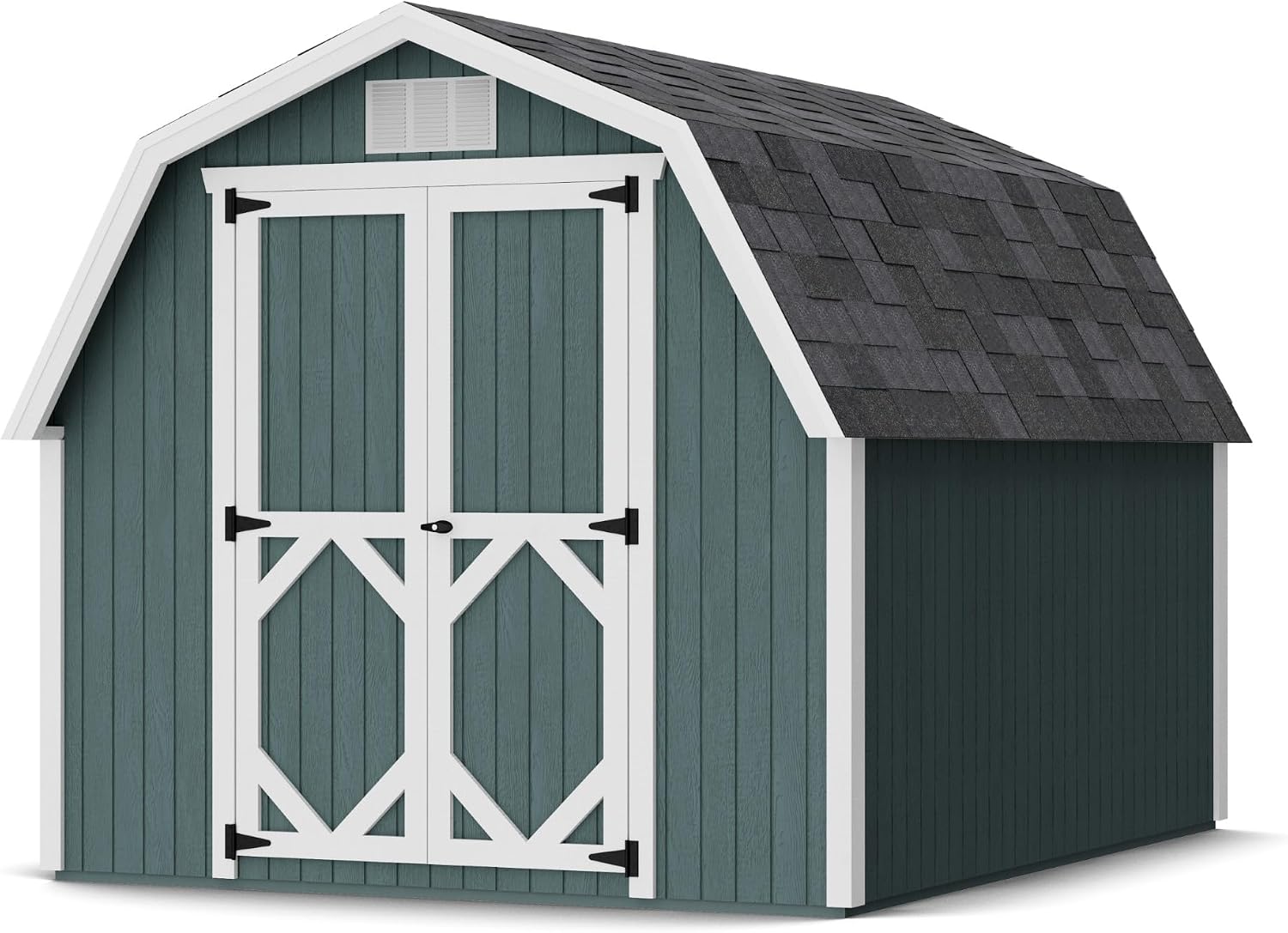 Little Cottage Co. 8x10 Classic Gambrel Barn with 4 ft. Sidewalls with Floor, Outdoor Wood Storage Shed Do-It-Yourself Precut Kit