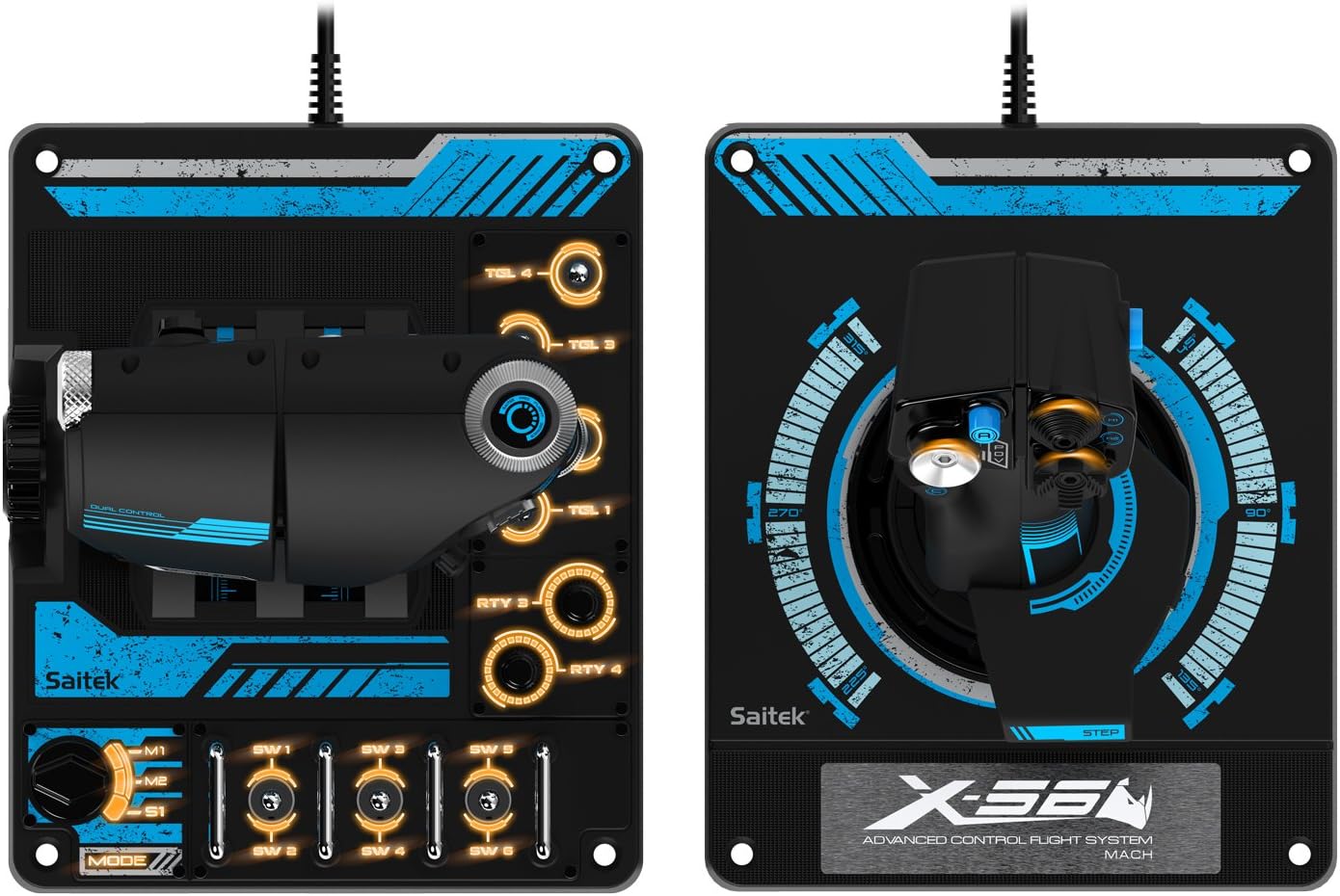 Saitek Pro X-56 Rhino H.O.T.A.S. Video Game Flight Controller for PC (SCB432210002/01/1)