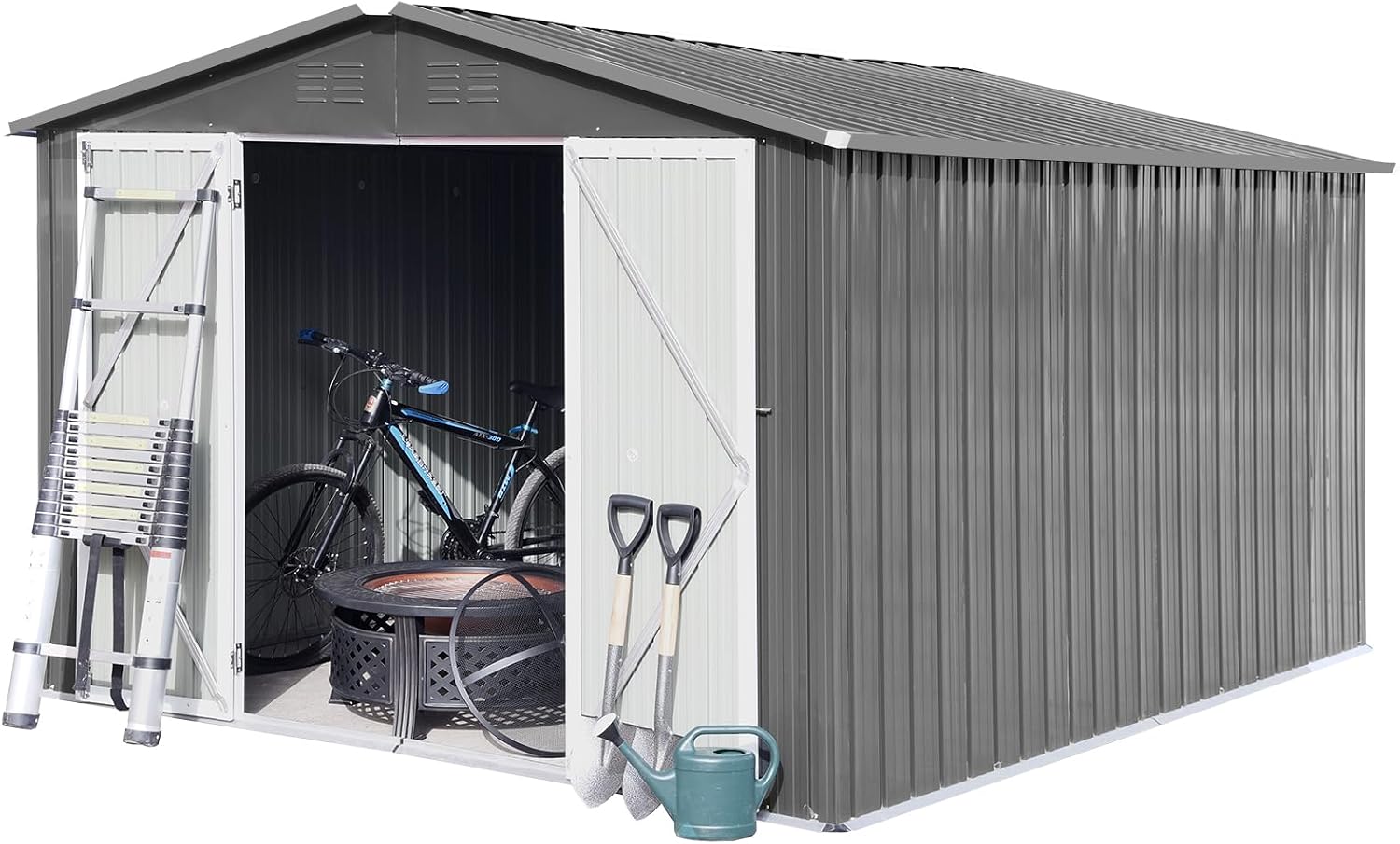 10x12 FT Metal Outdoor Storage Shed – Durable, Weather-Resistant, and Spacious for Garden Tools and Lawn Equipment | Modern Design, Easy Assembly, Long-Lasting Outdoor Storage Solution
