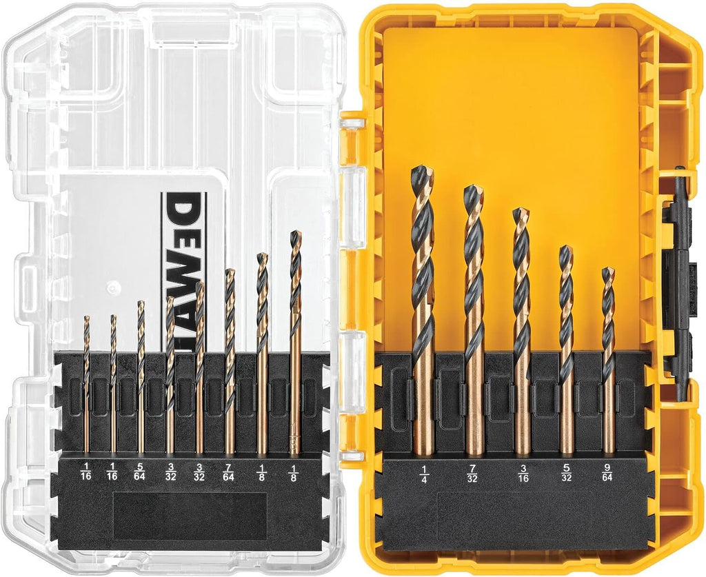 DEWALT 20V Max Cordless Drill/Driver Kit, Compact (DCD771C2) and 13-Piece Black Oxide Drill Bit Set with Pilot Point