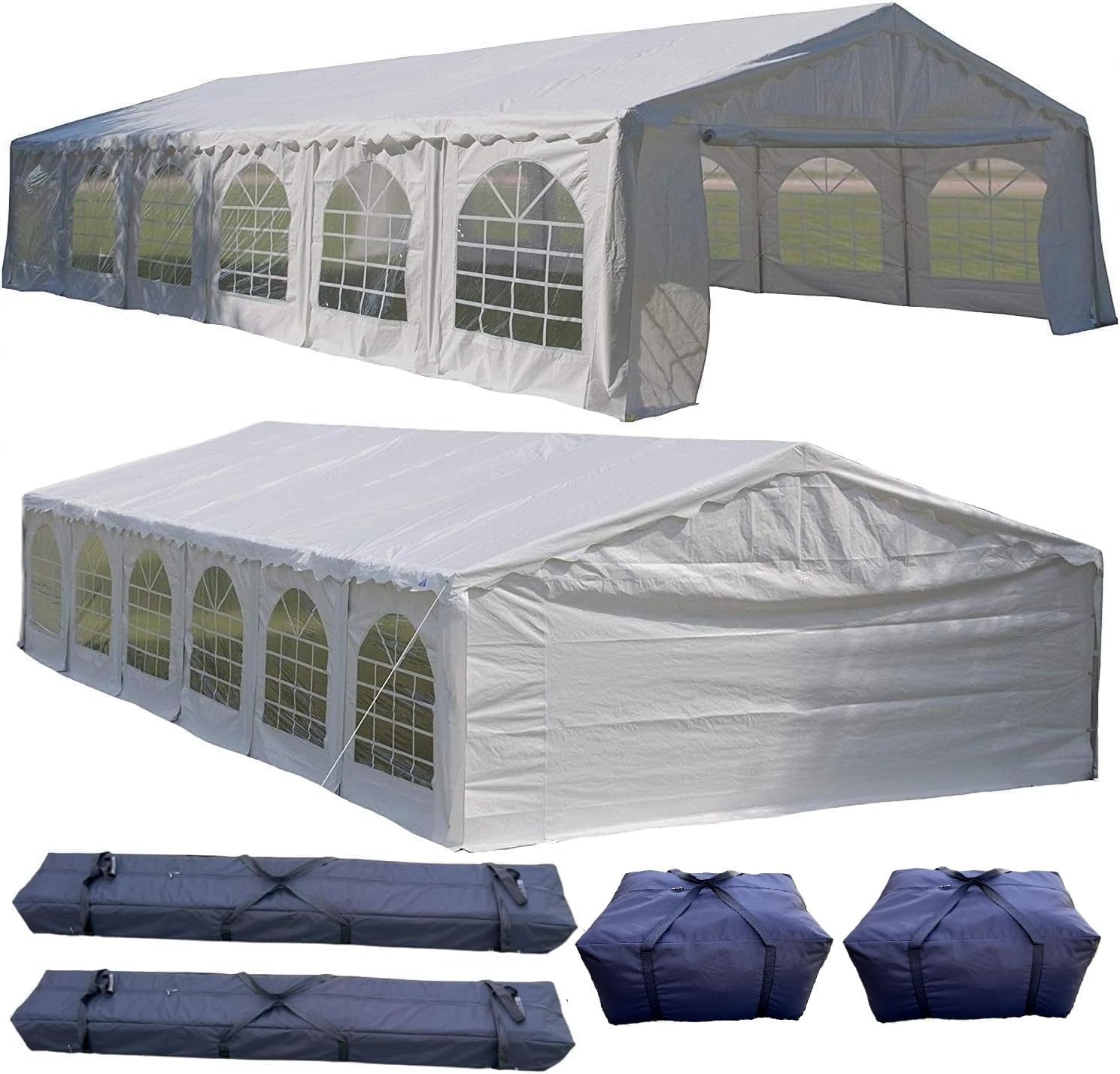 DELTA 40'x20' Budget PE +(2) Long Bags + (2) Short Bags, Large Party Tent,Event Canopy, carpas para Fiestas.Wedding Tents Garden Shelter Gazebo,Outdoor Canopy, with Waterproof Top Cover