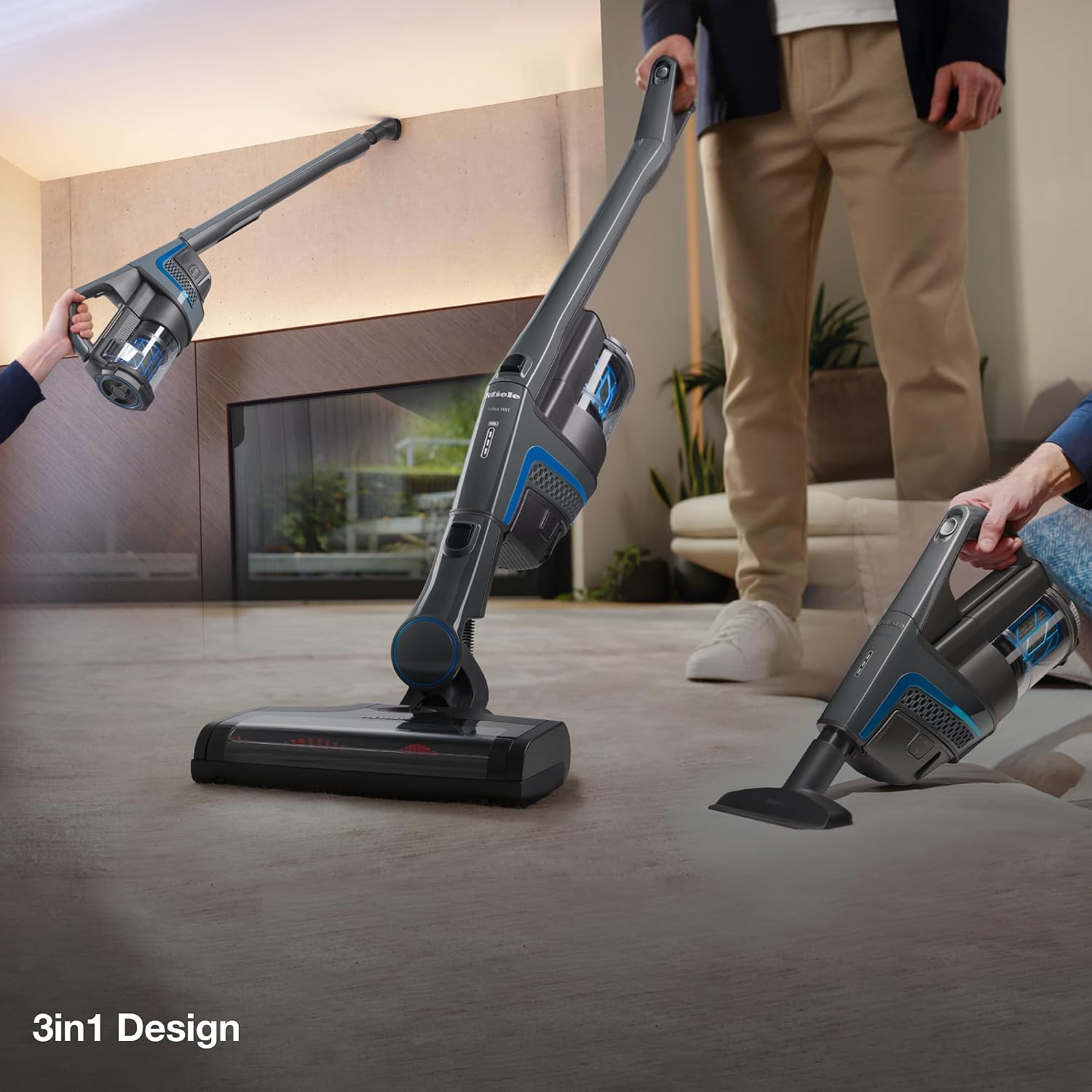 Miele Triflex HX1 Cordless Stick Vacuum Cleaner, 60 min runtime, Graphite Grey / Blue