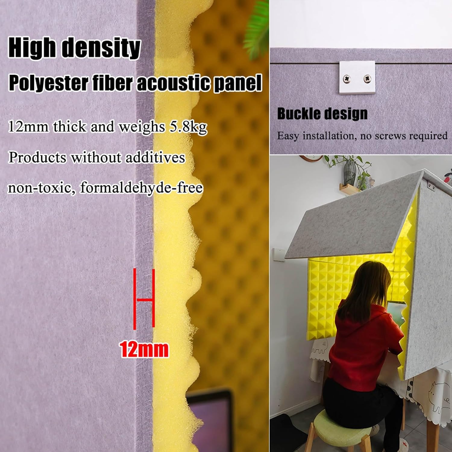 Microphone Isolation Booth Cube, Portable Vocal Recording Booth, Desktop Soundproof Cover, for Microphone Recording Equipment Podcasts Singing Gaming and Broadcasting (Red 80 * 80 * 80cm)