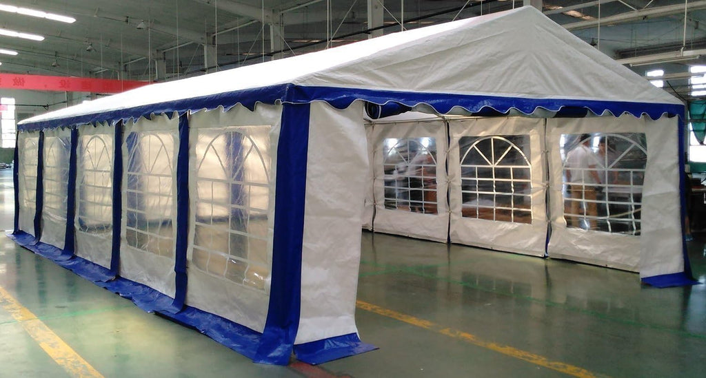 AMERICAN PHOENIX Party Tent 16x32 ft Heavy Duty Canopy Shelter for Wedding Event Fair with Roof Removable Sidewalls and Windows White (16x32 - PE/w Blue)