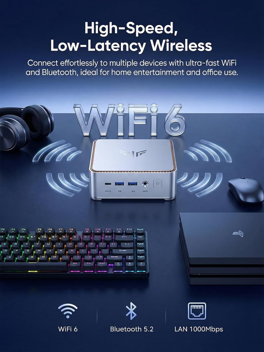 KAMRUI Hyper H2 Mini PC Windows 11 Pro, Intel Core 14450HX Mini Computer(10C/16T, 4.8GHz), 16GB RAM 512GB PCIe4.0 SSD, Triple 4K(USB-C/HDMI/DP), WiFi 6 BT5.2 Micro Desktop PC for Business Office