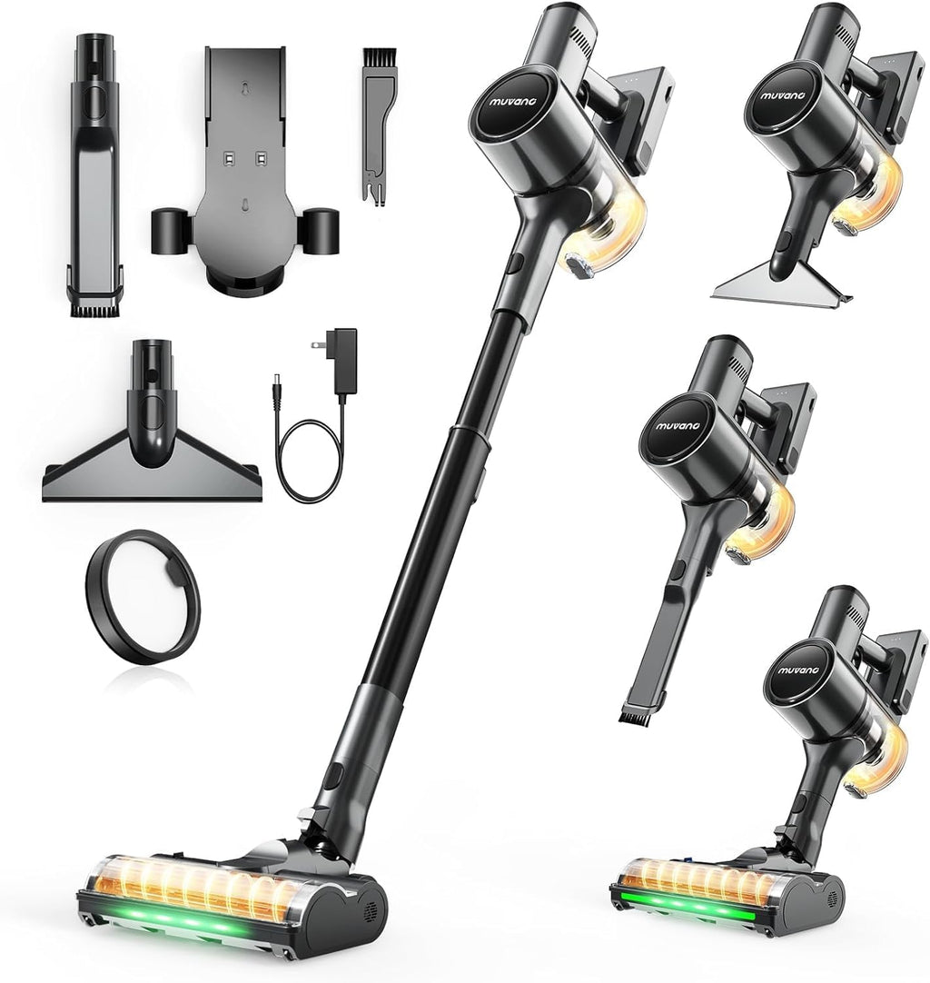 Cordless Vacuum Cleaners for Home, Up to 55 Minutes, Powerful Suction, Tangle-Resistant, Lightweight, Rechargeable Stick Vac with Wall Mount for Carpet, Tile, Pet Hair, Hardwood Floors