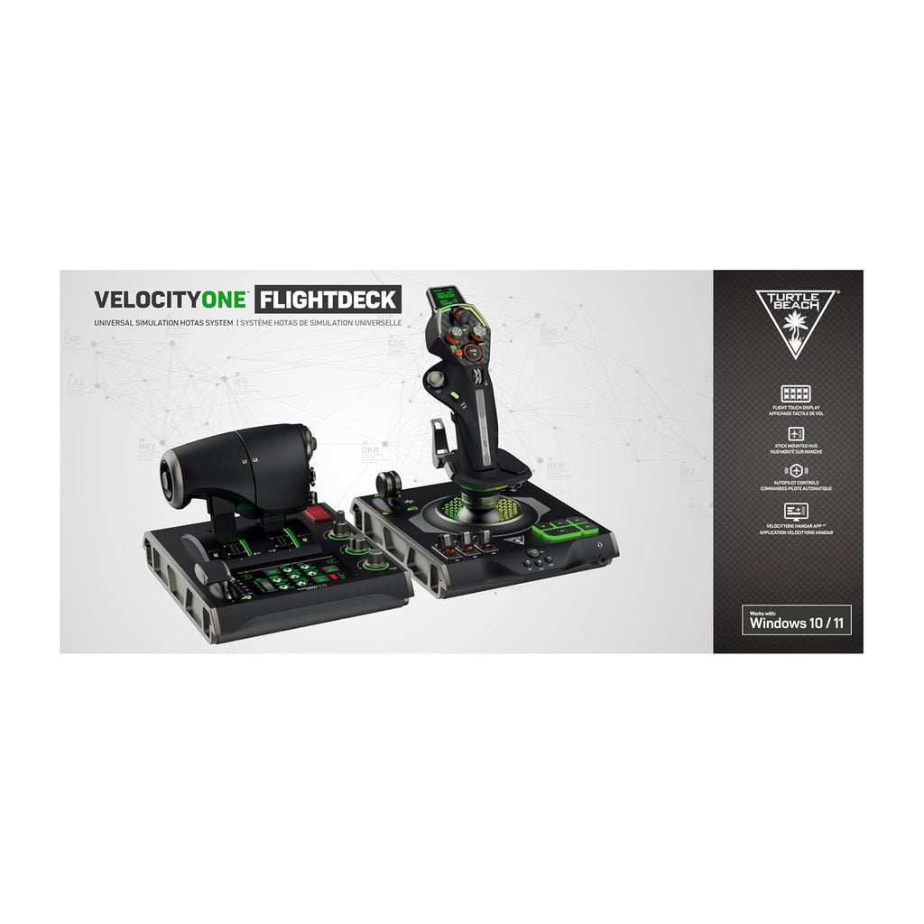 Turtle Beach VelocityOne Flightdeck Universal HOTAS Simulation System Joystick & Throttle for Air & Space Combat Simulation For Windows 10 & 11 PCs – Touch Display & Buttons, 139 Programmable Controls