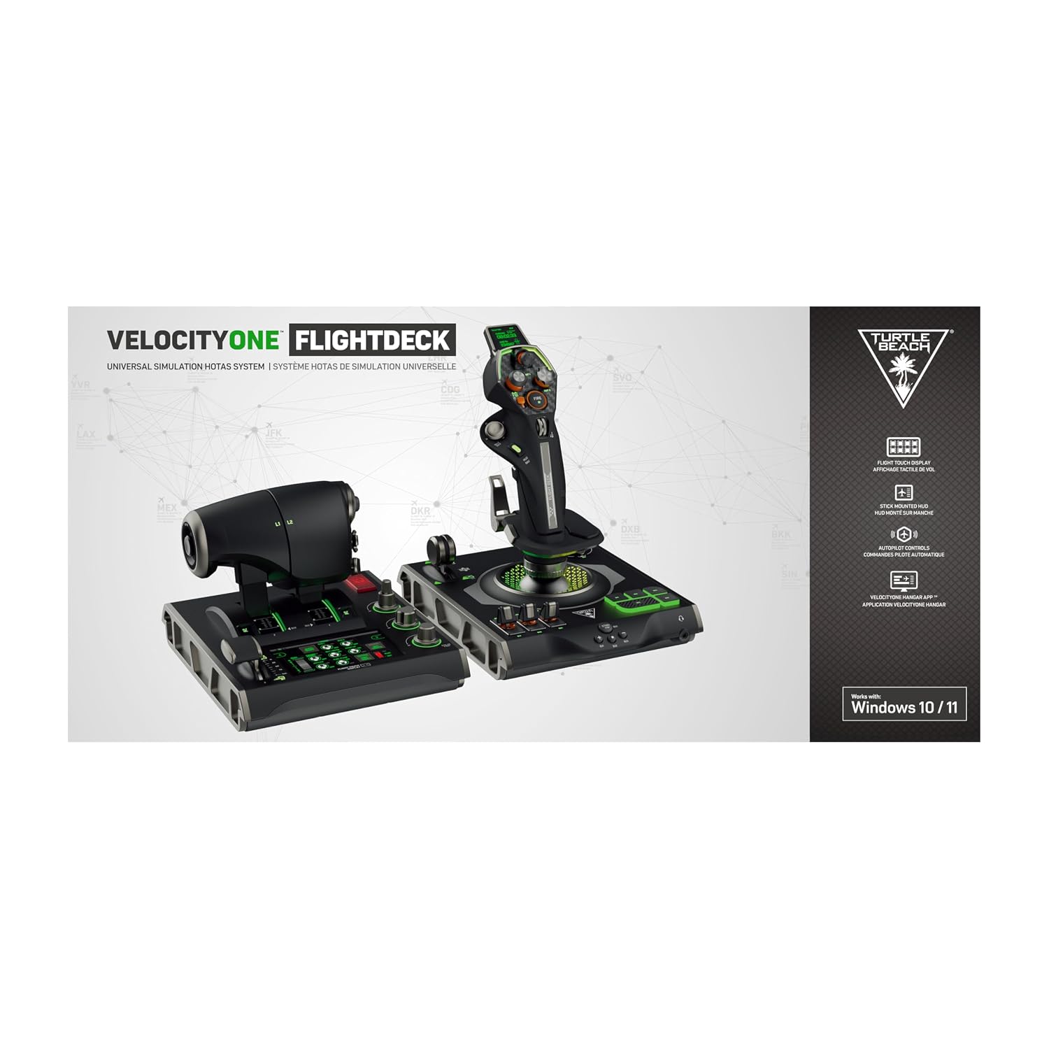 Turtle Beach VelocityOne Flightdeck Universal HOTAS Simulation System Joystick & Throttle for Air & Space Combat Simulation For Windows 10 & 11 PCs – Touch Display & Buttons, 139 Programmable Controls
