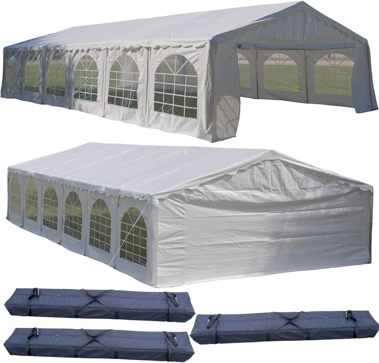 DELTA 40'x20' Budget PE +(2) Long Bags + (2) Short Bags, Large Party Tent,Event Canopy, carpas para Fiestas.Wedding Tents Garden Shelter Gazebo,Outdoor Canopy, with Waterproof Top Cover