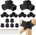Pergola Bracket Kit 4''x4''(Inner 3.6x3.6), 12pcs (4pcs 3-Way Slanted, 2pcs 3-Way, 6pcs Base) Corner Bracket Woodworks DIY Kit for Gazebos, Patio Pergolas, Log Cabin Outdoor