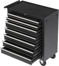 Rolling Tool Chest Cart with 7 Drawers,Storage Tool Cabinet on 4 Wheels. Lockable Tool Cart with Drawer Liners.Steel Tool Box Organizer for Garage,Repair Workshop-Black Plus