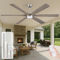 72 Inch Indoor Outdoor Ceiling Fans for Patios with Light Remote -Large Modern Gray Wood Ceiling Fan with Quiet Energy Efficient DC Motor, Dimmable Low Profile Ceiling Fan for Porch Gazebo Garage