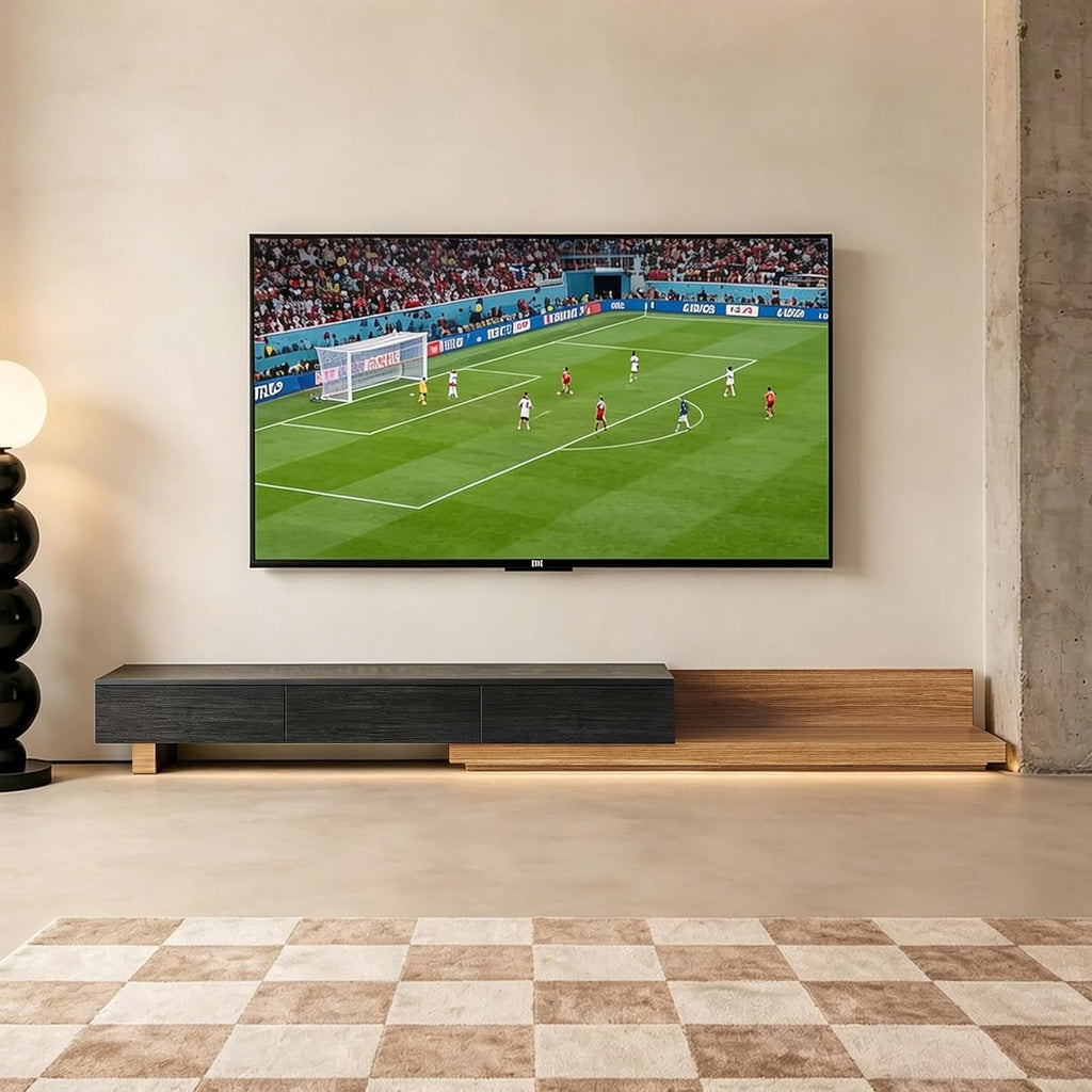 Telescoping TV Cabinet 70.9 to 110.2 Inch Entertainment Center Fits 85 Inch TV with 3 Drawer Media Cabinet Farmhouse Living Room Bedroom Organizer