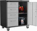 Metal Mobile Tool Storage Cabinet with Wheels,Heavy Duty Rolling Tool Cabinets for Garage,Metal Storage Cabinets with 4 Drawer and 1 Locking Doors,Assembly Required
