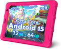 Topsand 8 Inch Android 15 Tablet with Sim Card Slot Uncloked, Cellular Tablet Phone with 4G LTE, Octa Core,12GB RAM 64GB ROM 2TB TF Expandable, 5G WiFi, 8MP Camera, 5100mAh, Tableta with Case(Pink)